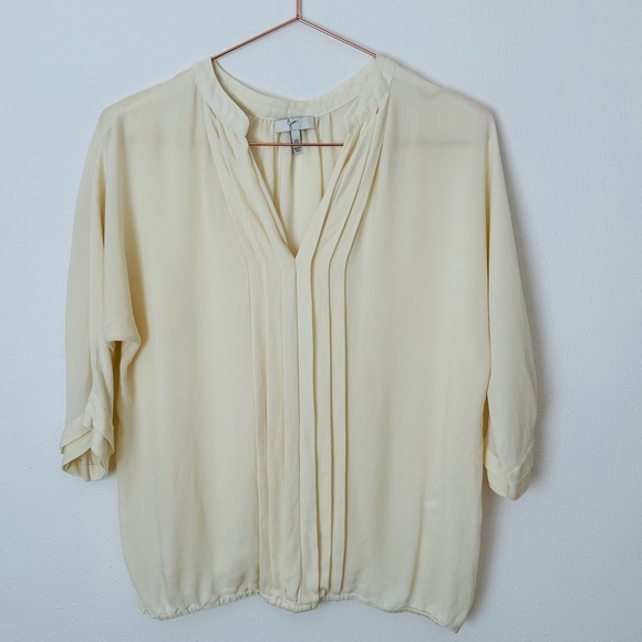 Joie 100% Silk Ivory 3/4 Sleeve Blouse - Picture 5 of 8